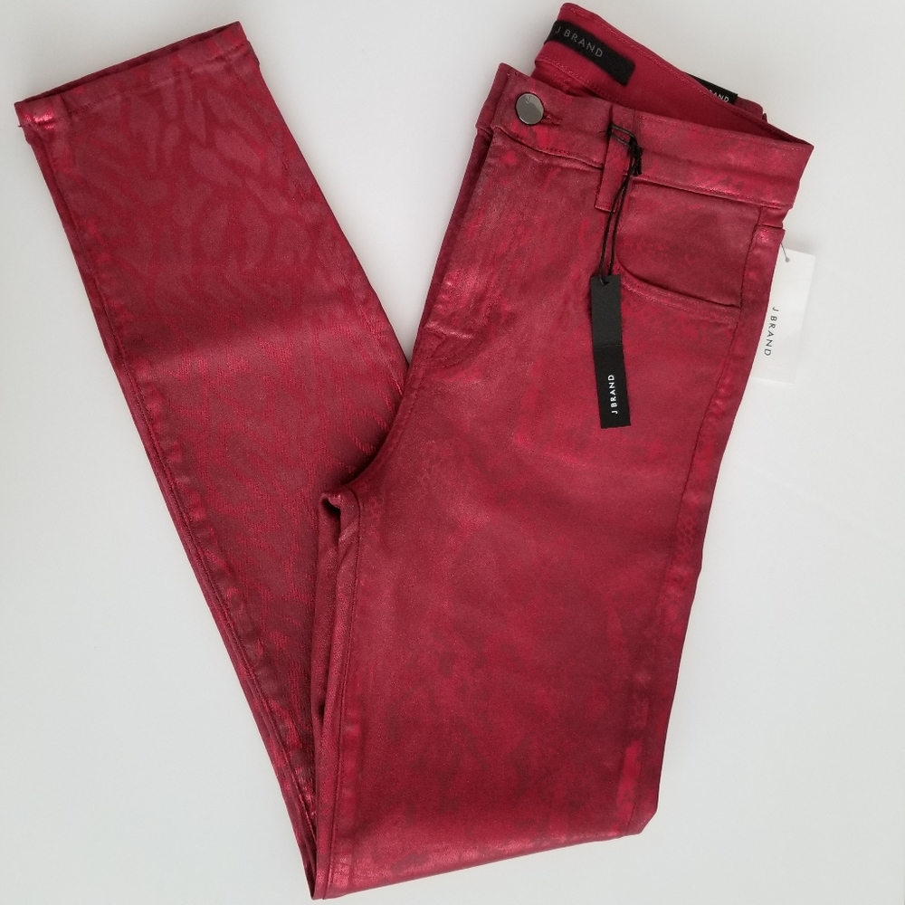 J Brand Alana Opium Jagged Python Jeans